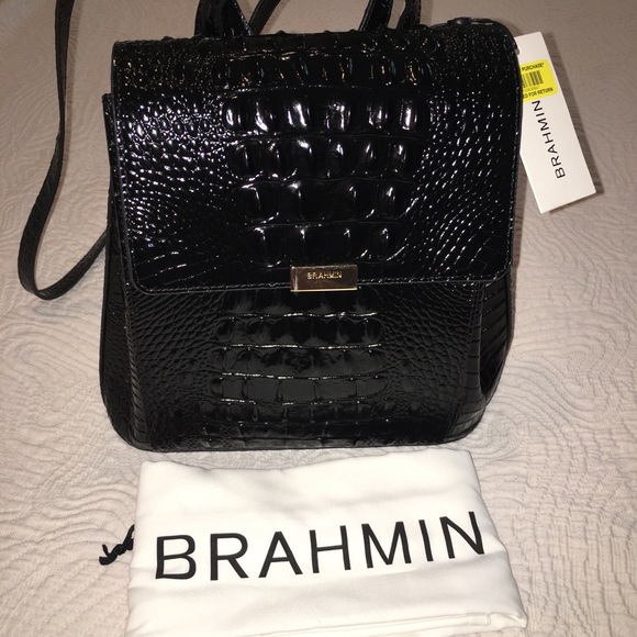 Brahmin Handbags - Brahmin black Margo backpack, Croc embossed